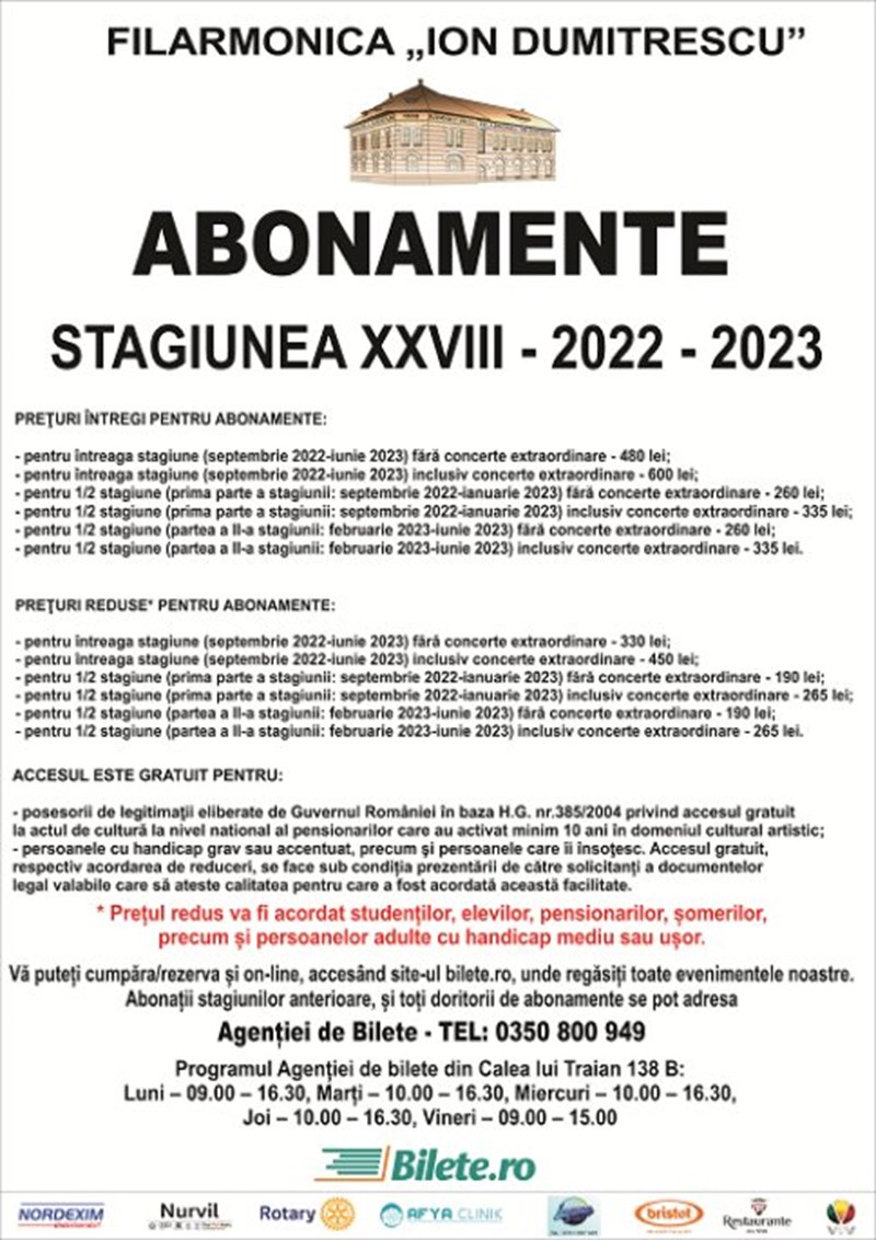 Abonamente Filarmonica Ramnicu Valcea