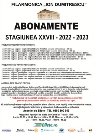 Abonamente Filarmonica Ramnicu Valcea