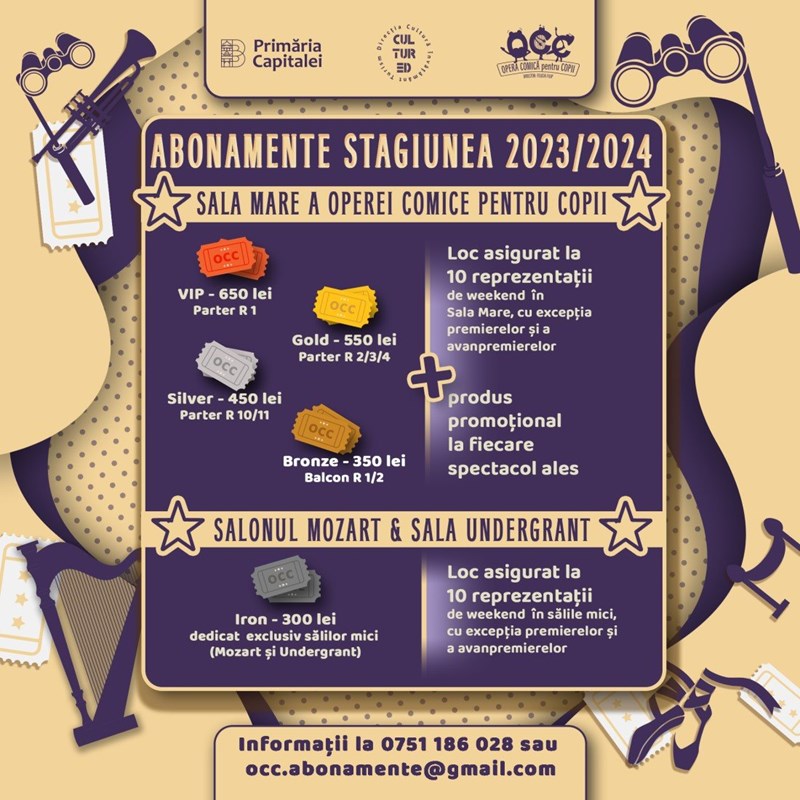 Abonamente la Opera Comica pentru Copii