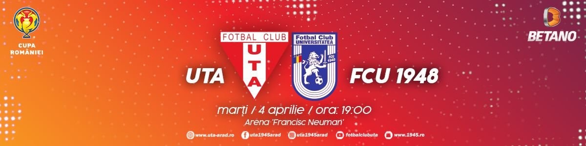 bilete UTA Arad - FCU 1948 Craiova - Cupa Romaniei