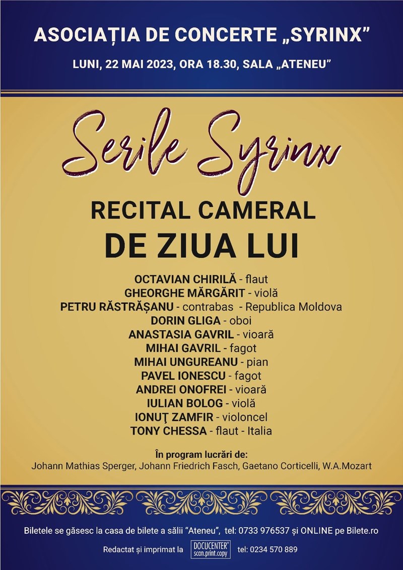 bilete Serile Syrinx - Recital Cameral