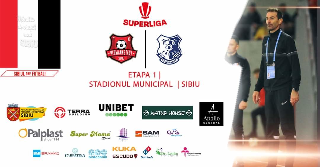 Romania Superliga: FC Hermannstadt vs Farul Constanta, disputed on Sibiu  Stadion Municipal
