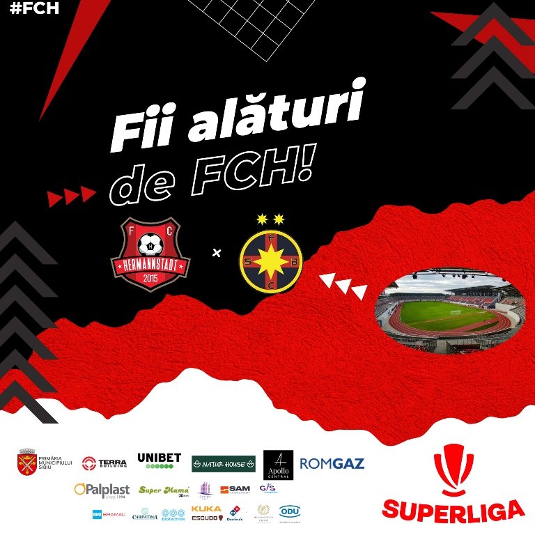 FC Hermannstadt - FCSB, de la ora 20:00, LIVE TEXT, pe , SuperLiga