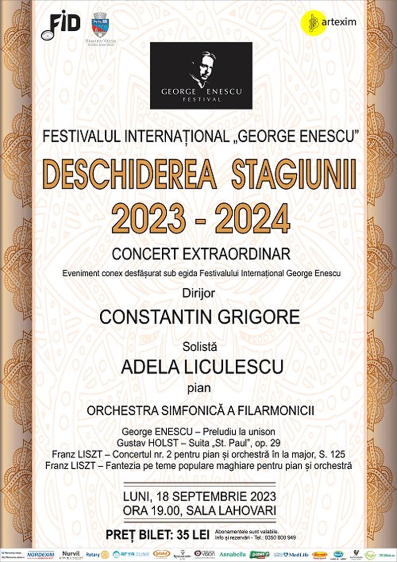 bilete Deschiderea stagiunii - Concert Extraordinar