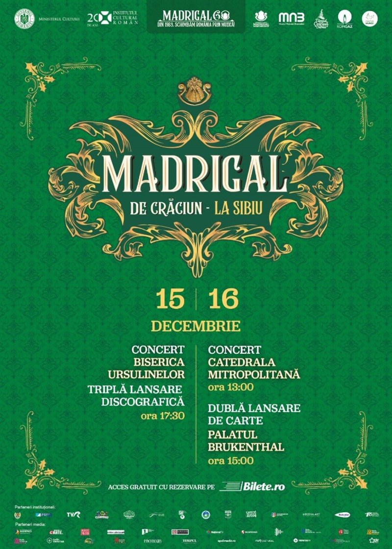bilete Concert de colinde „MADRIGAL DE CRĂCIUN, LA SIBIU”