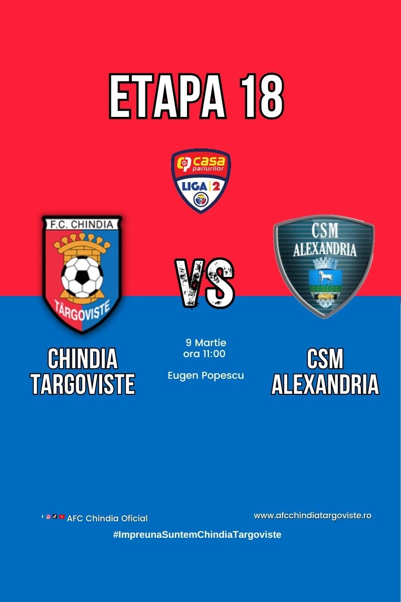bilete AFC Chindia Targoviste - CSM Alexandria