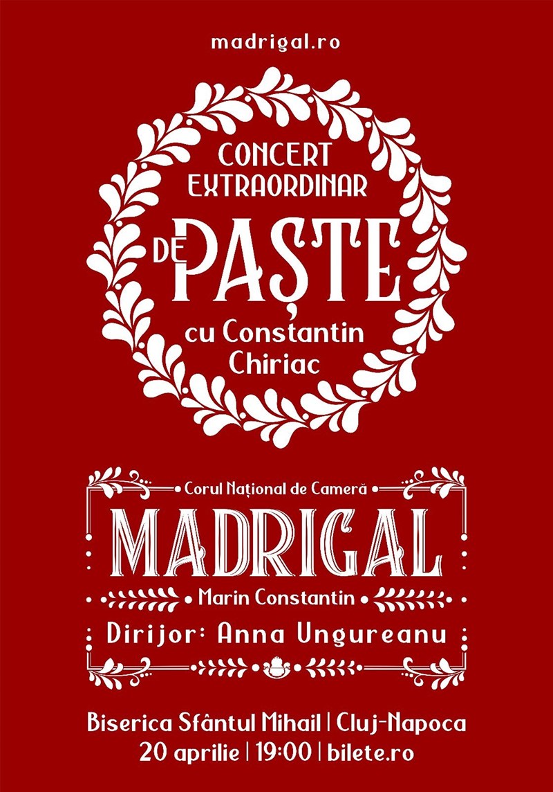 bilete Madrigal – Concert Extraordinar de Paște la Cluj