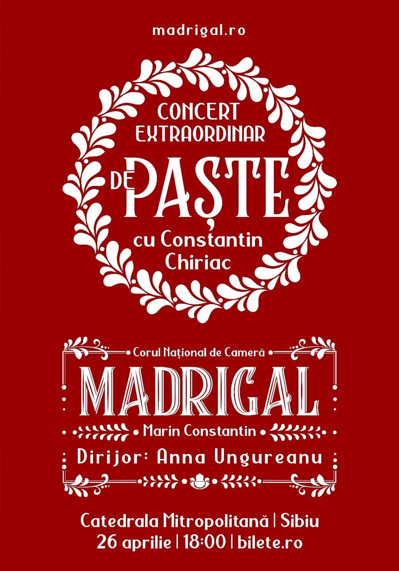 bilete Madrigal – Concert Extraordinar de Paște la Sibiu