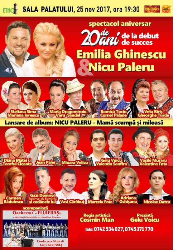 bilete Emilia Ghinescu si Nicu Paleru, intr-un spectacol sarbatoare!