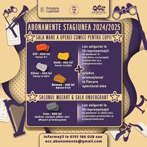 bilete la Abonamente la Opera Comica pentru Copii