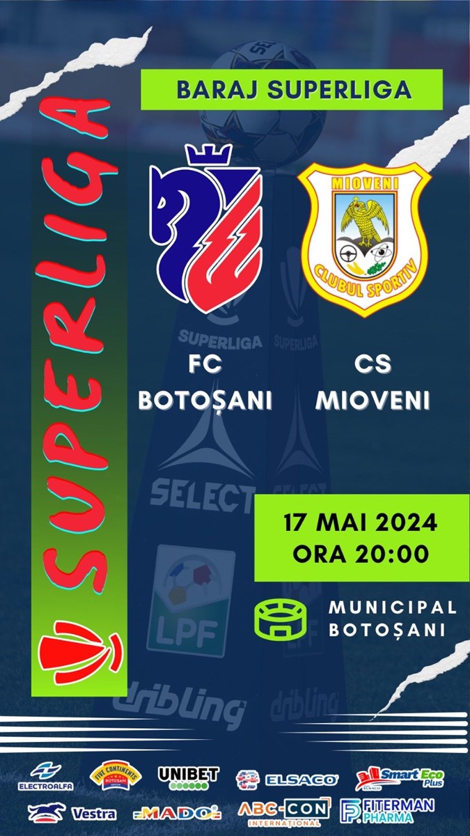 bilete FC Botosani - CS Mioveni - Baraj Superliga