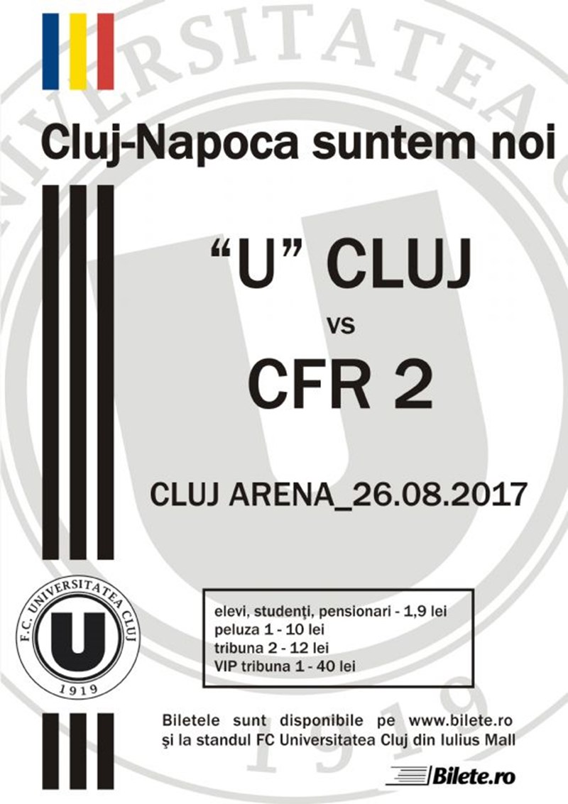 bilete FC Universitatea Cluj - CFR II