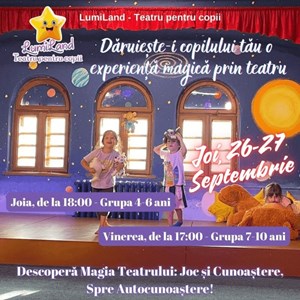 bilete la Joc și Cunoaștere, Spre Autocunoaștere - Cursuri de teatru - Teatrul LumiLand