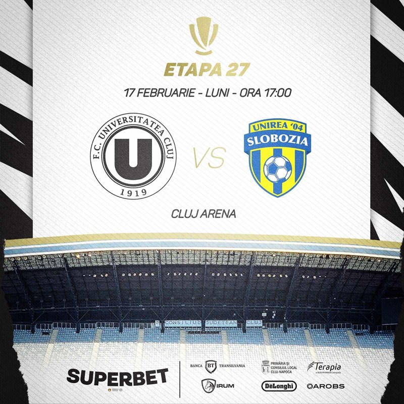 bilete FC Universitatea Cluj - Unirea Slobozia