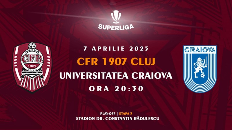 bilete Superliga - Etapa 3 Play-off - CFR 1907 Cluj vs Universitatea Craiova