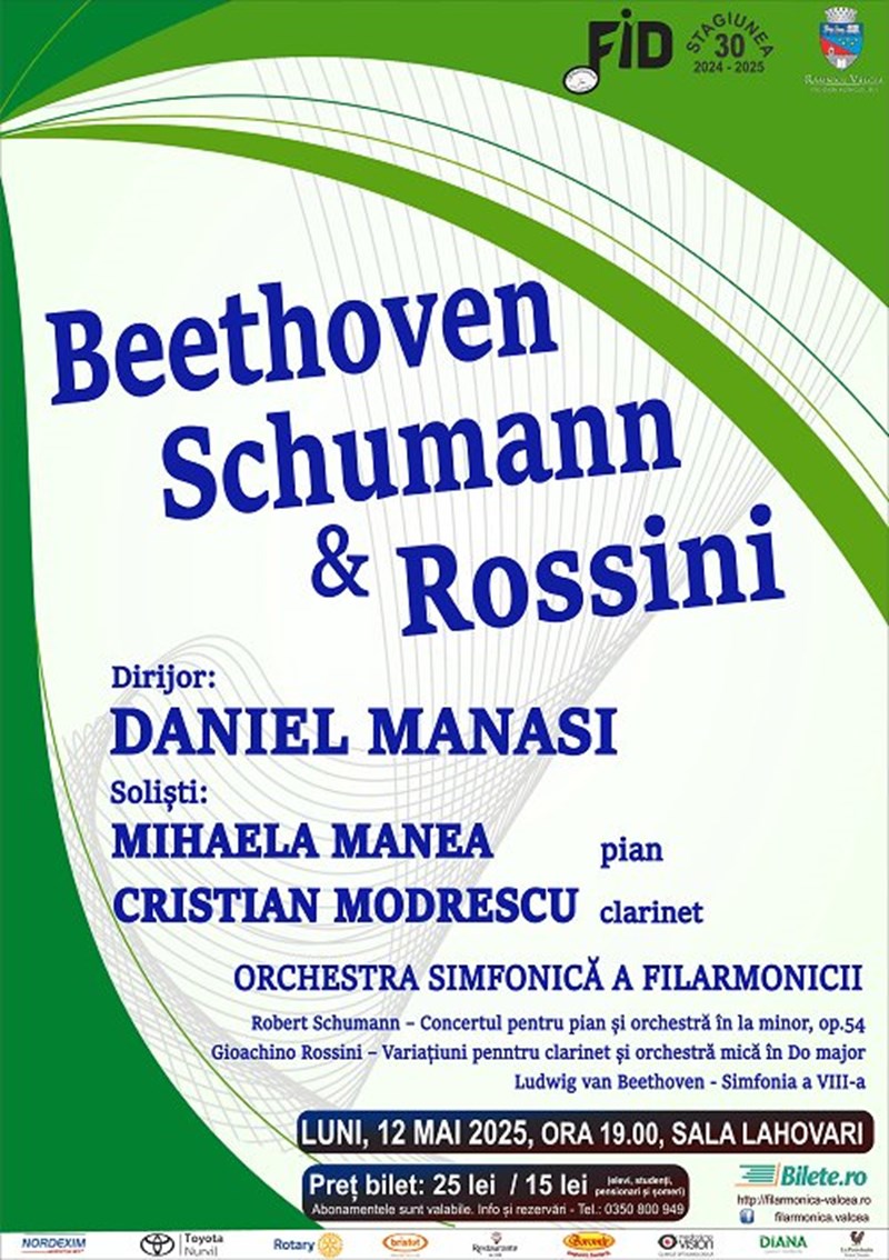 bilete Beethoven, Schumann & Rossini