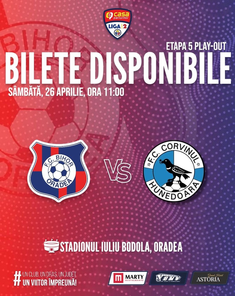 bilete FC Bihor Oradea - FC Corvinul Hunedoara