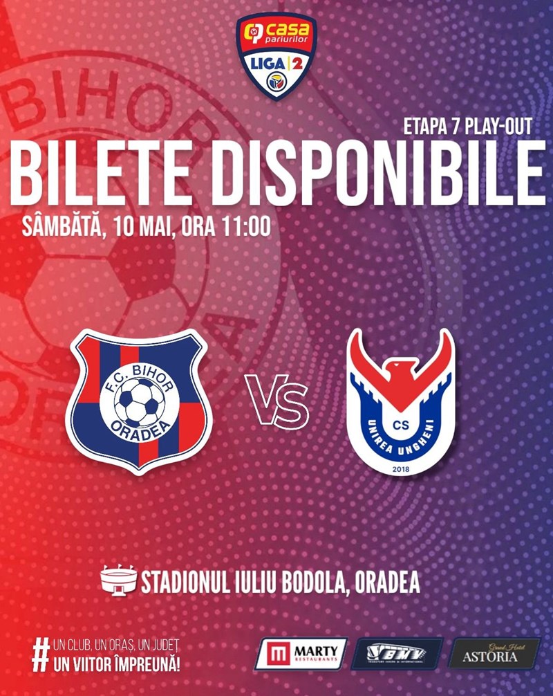 bilete FC Bihor Oradea - CS Unirea Ungheni