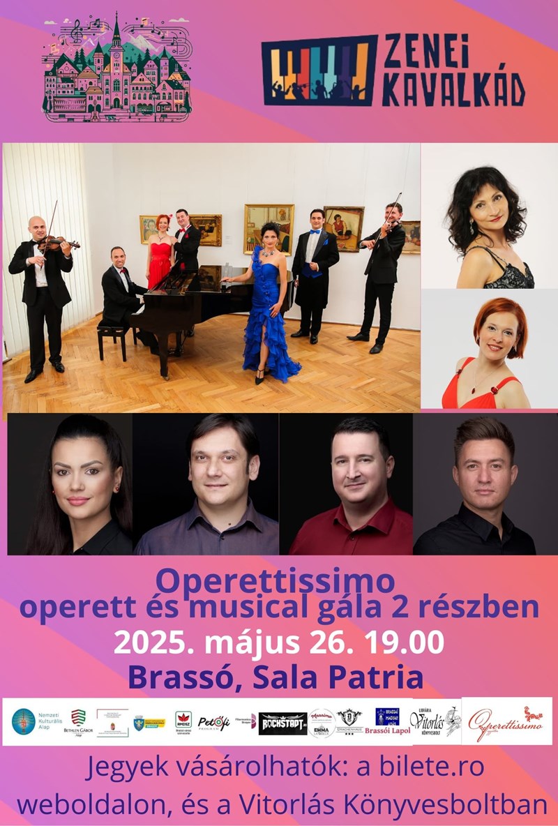 bilete 2 felvonásos operett és musical gála az Operettissimo elősdásában, vendég művészkkel
