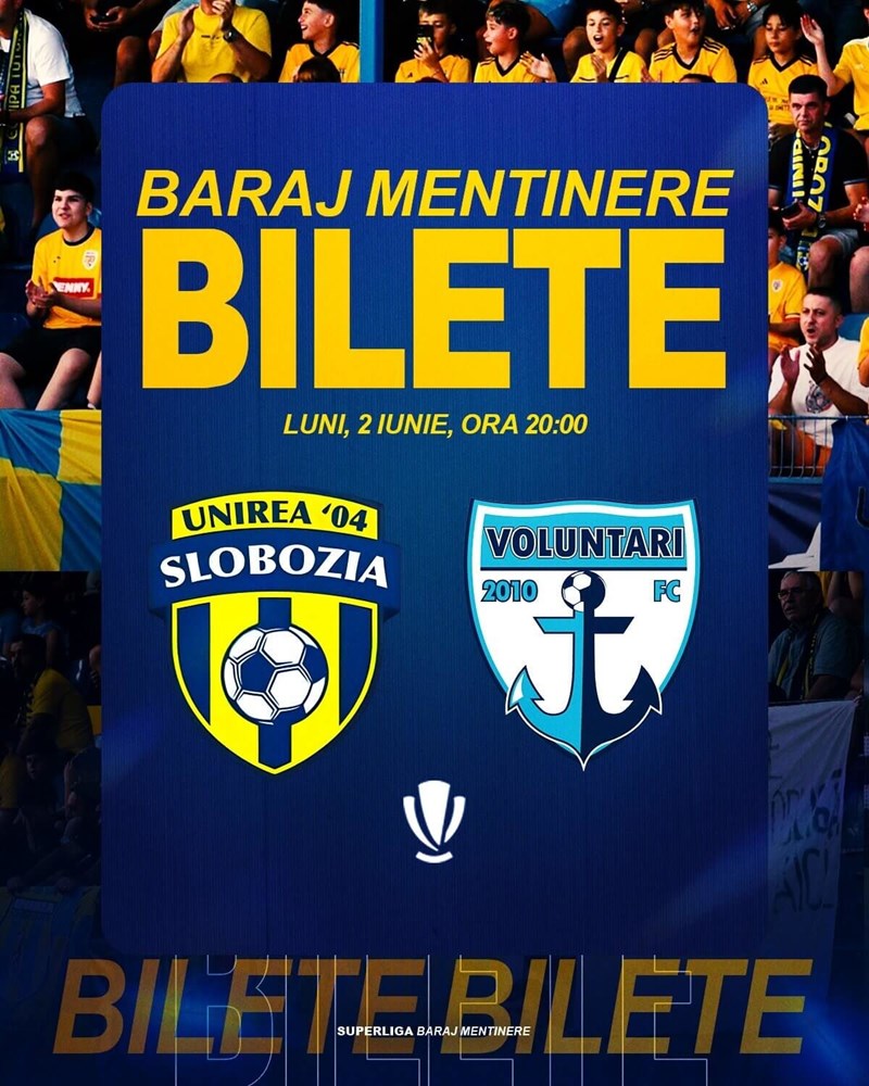 bilete Unirea Slobozia - FC Voluntari