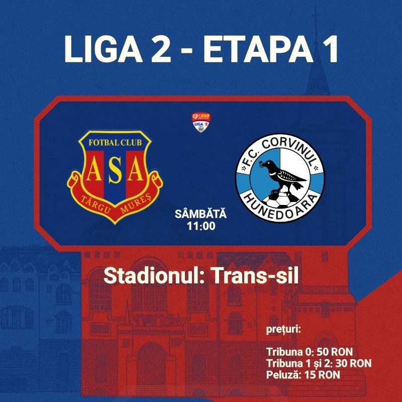bilete AFC ASA Targu Mures - FC Corvinul Hunedoara 1921