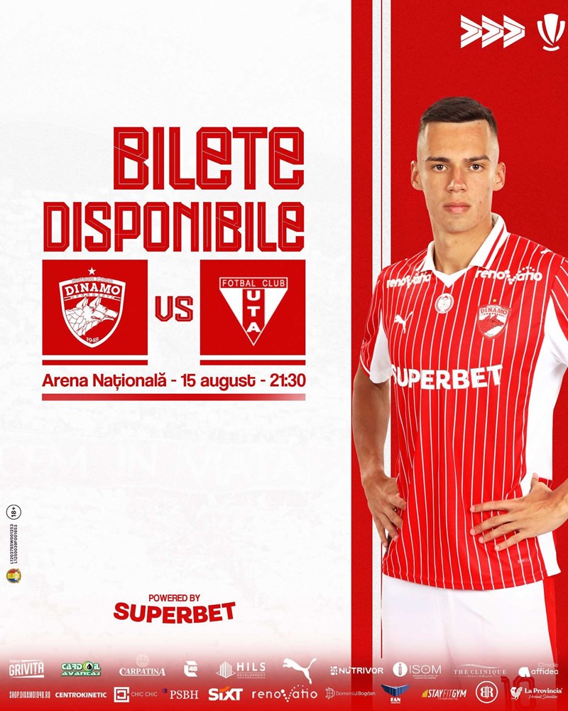 bilete Dinamo Bucuresti - UTA Arad