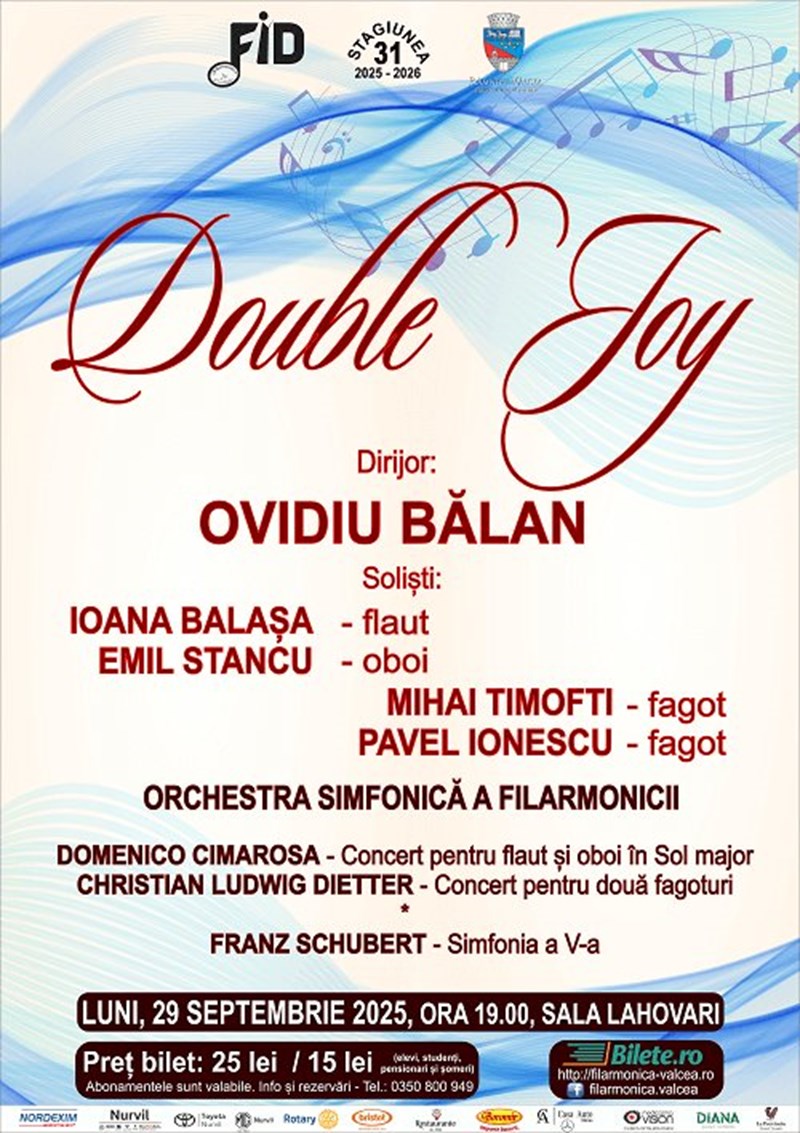 bilete Double Joy - Filarmonica Ramnicu Valcea