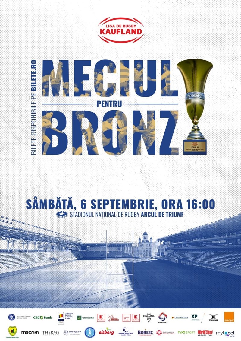 bilete Meciul pentru locul 3 - Liga de Rugby Kaufland