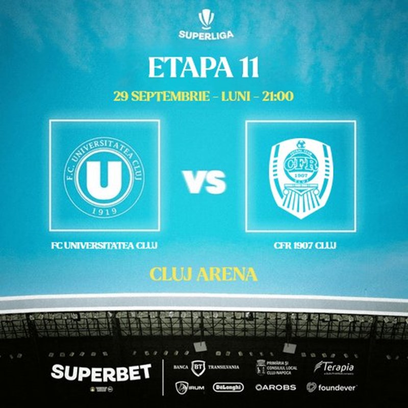 bilete FC Universitatea Cluj - CFR 1907 Cluj