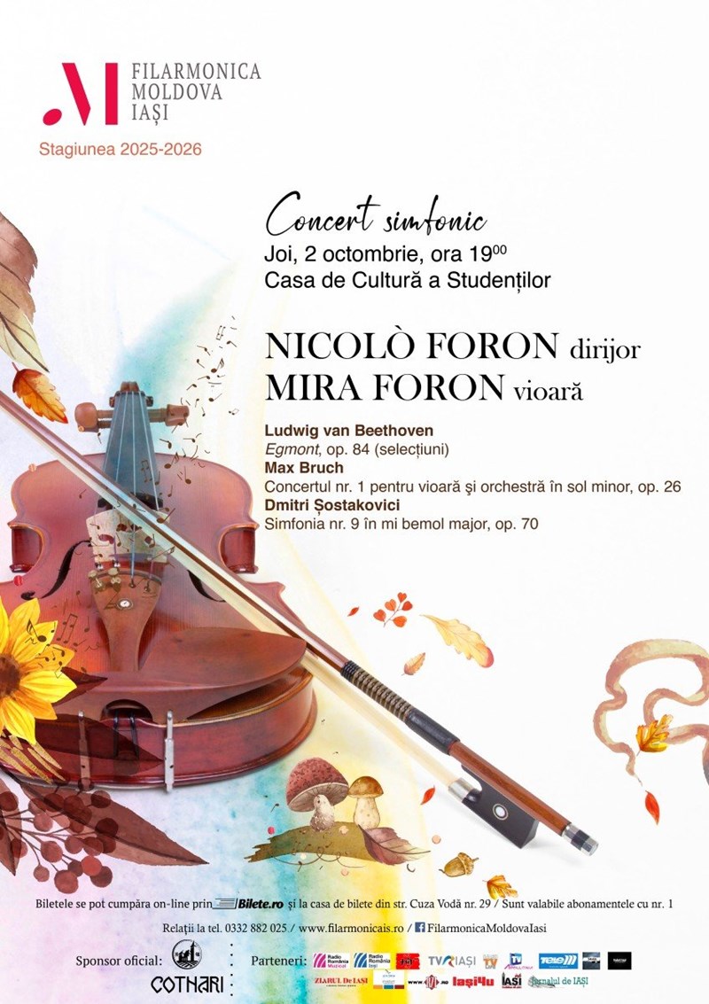 bilete Concert simfonic – Beethoven, Bruch, Şostakovici