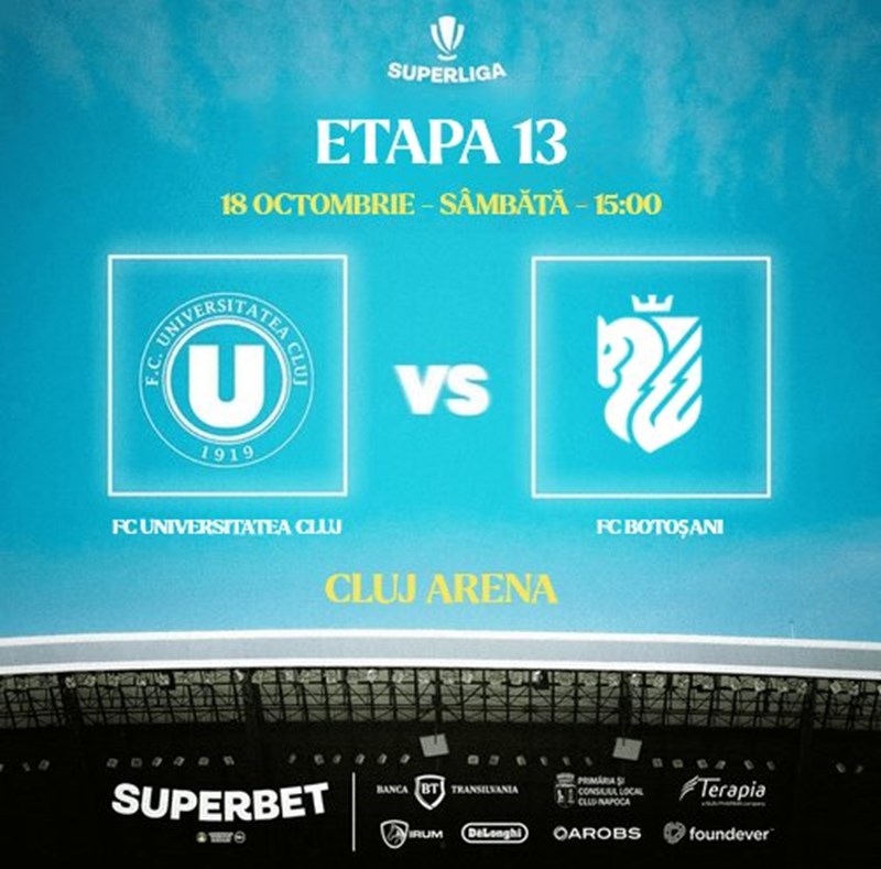 bilete FC Universitatea Cluj - FC Botoșani