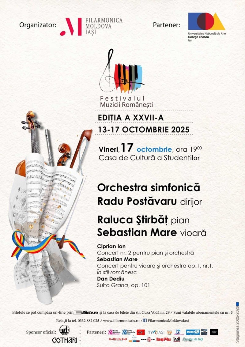 bilete Concert simfonic de închidere a Festivalului Muzicii Românești, ediția a XXVII-a