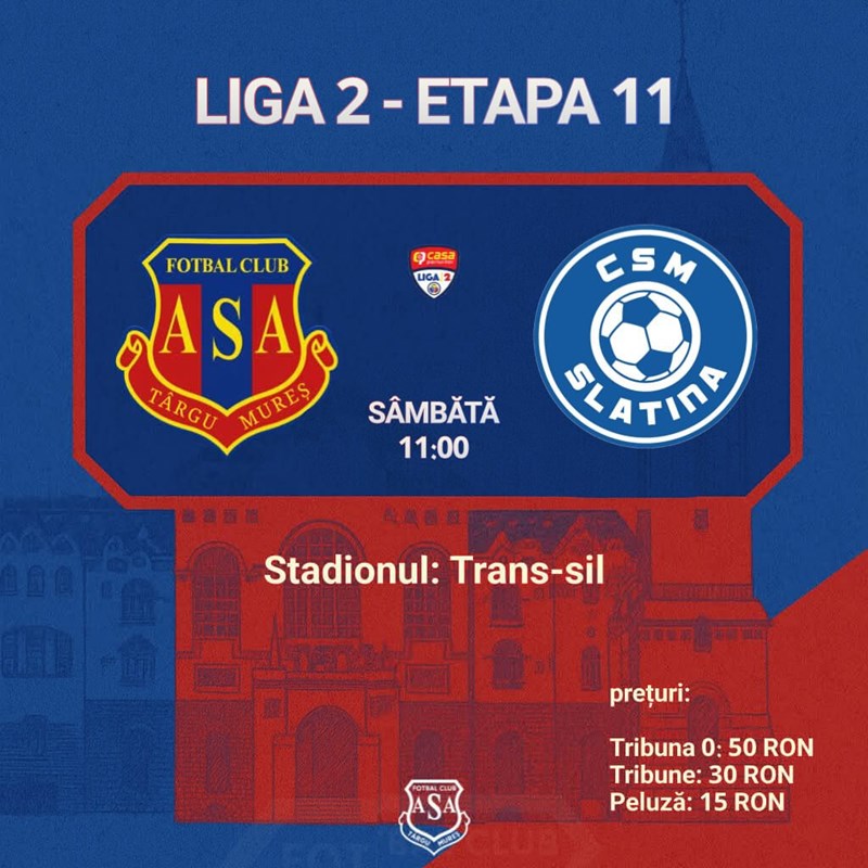 bilete ASA Targu Mures - CSM Slatina
