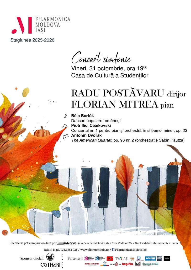 bilete Concert simfonic – Bartók, Ceaikovski, Dvořák