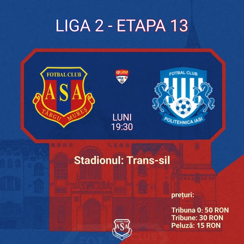 bilete ASA Targu Mures - ACSM Politehnica Iasi