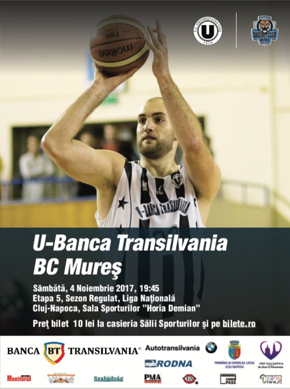 bilete U-Banca Transilvania Cluj - BC Mures Tg. Mures