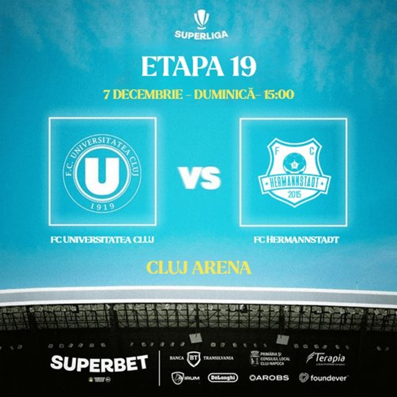 bilete FC Universitatea Cluj - AFC Hermannstadt