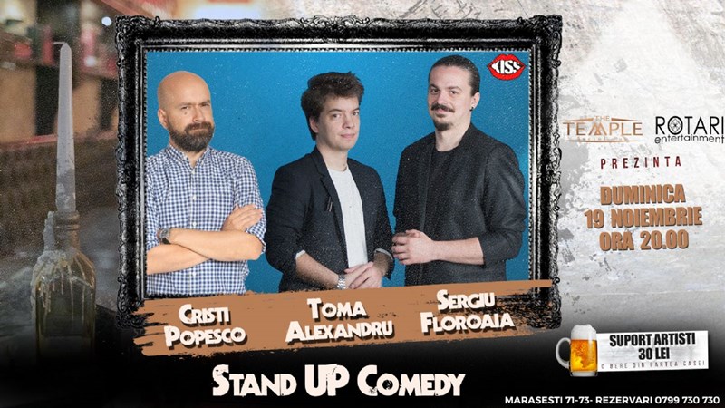 bilete Stand-up Comedy cu Sergiu, Toma si Popesco
