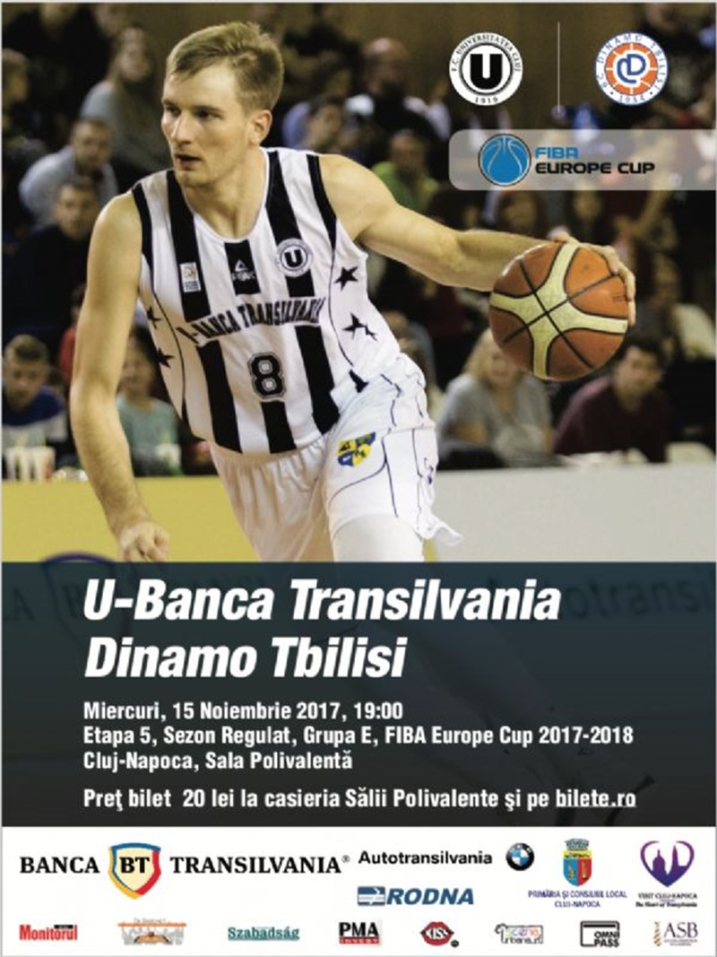 bilete U-Banca Transilvania Cluj - Dinamo Tbilisi (Georgia)