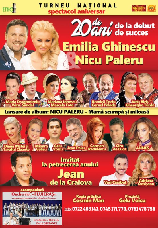 bilete Spectacol aniversar Emilia Ghinescu si Nicu Paleru