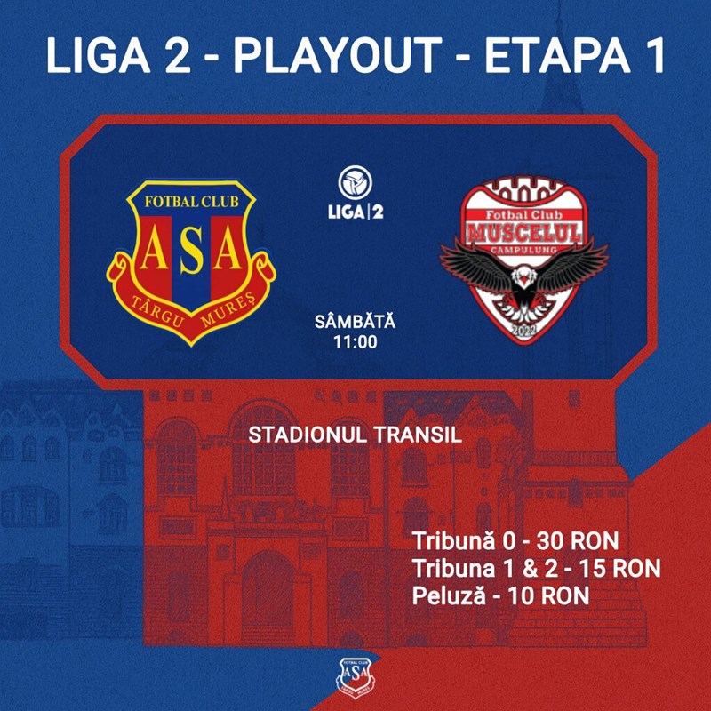 bilete ASA Targu Mures - AFC Campulung-Muscel