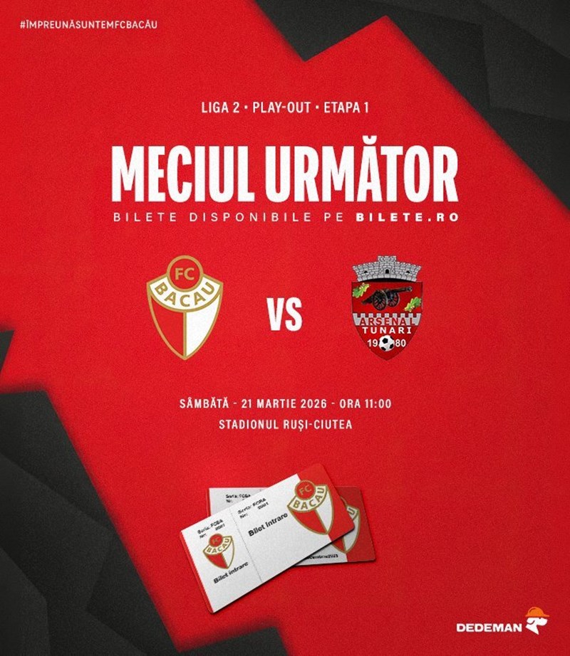 bilete ACS FC Bacau vs CS Tunari