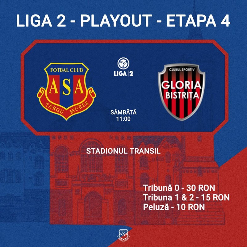 bilete ASA Targu Mures - Club Sportiv Gloria Bistrita