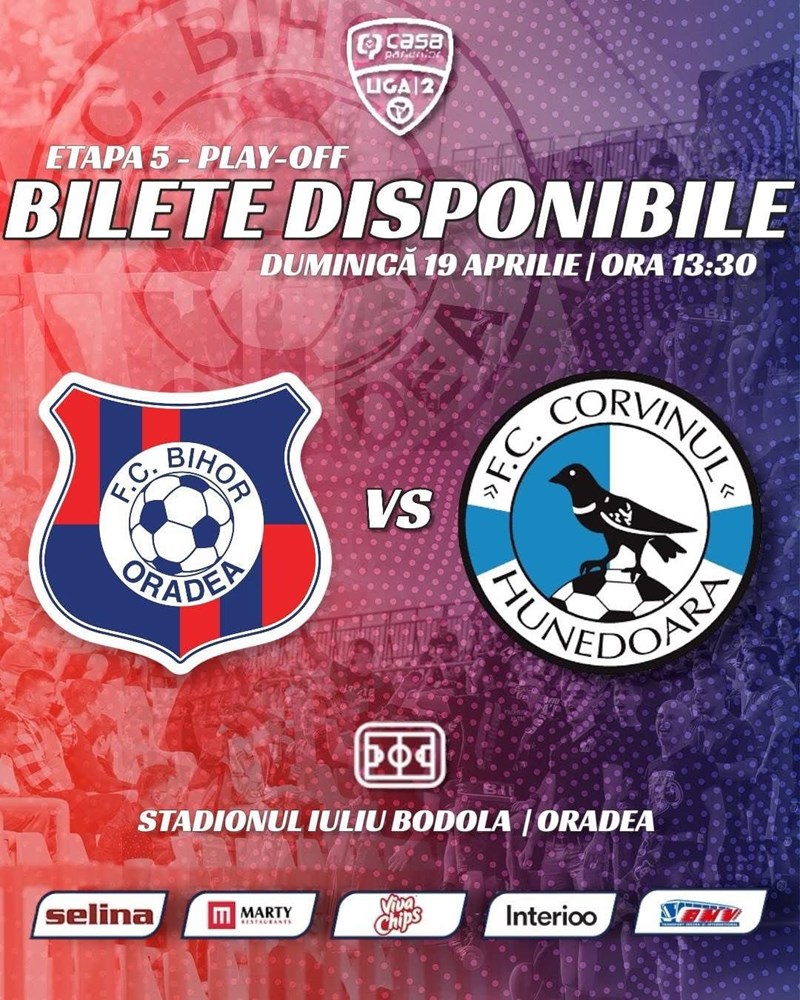 bilete FC Bihor Oradea vs Corvinul Hunedoara