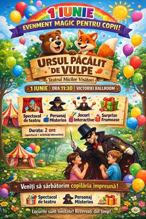 Ursul păcălit de vulpe și un eveniment magic pentru copii și părinți