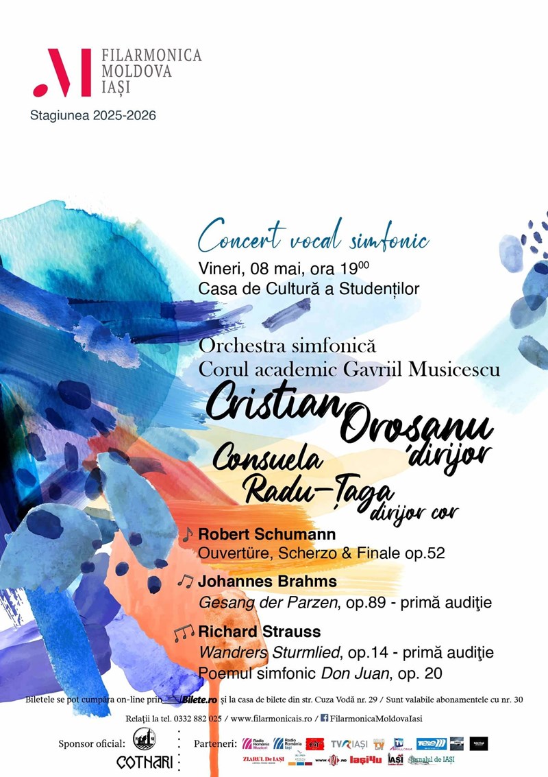 bilete Concert vocal-simfonic - R. Schumann, J. Brahms, R. Strauss
