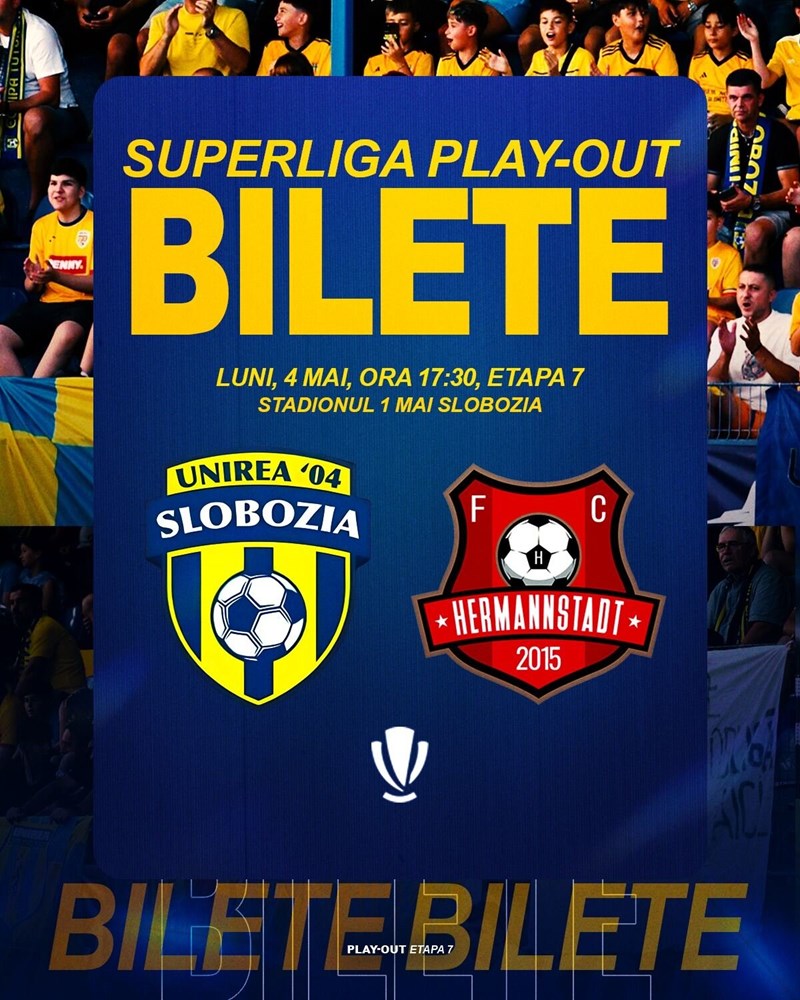 bilete Unirea Slobozia - FC Hermannstadt