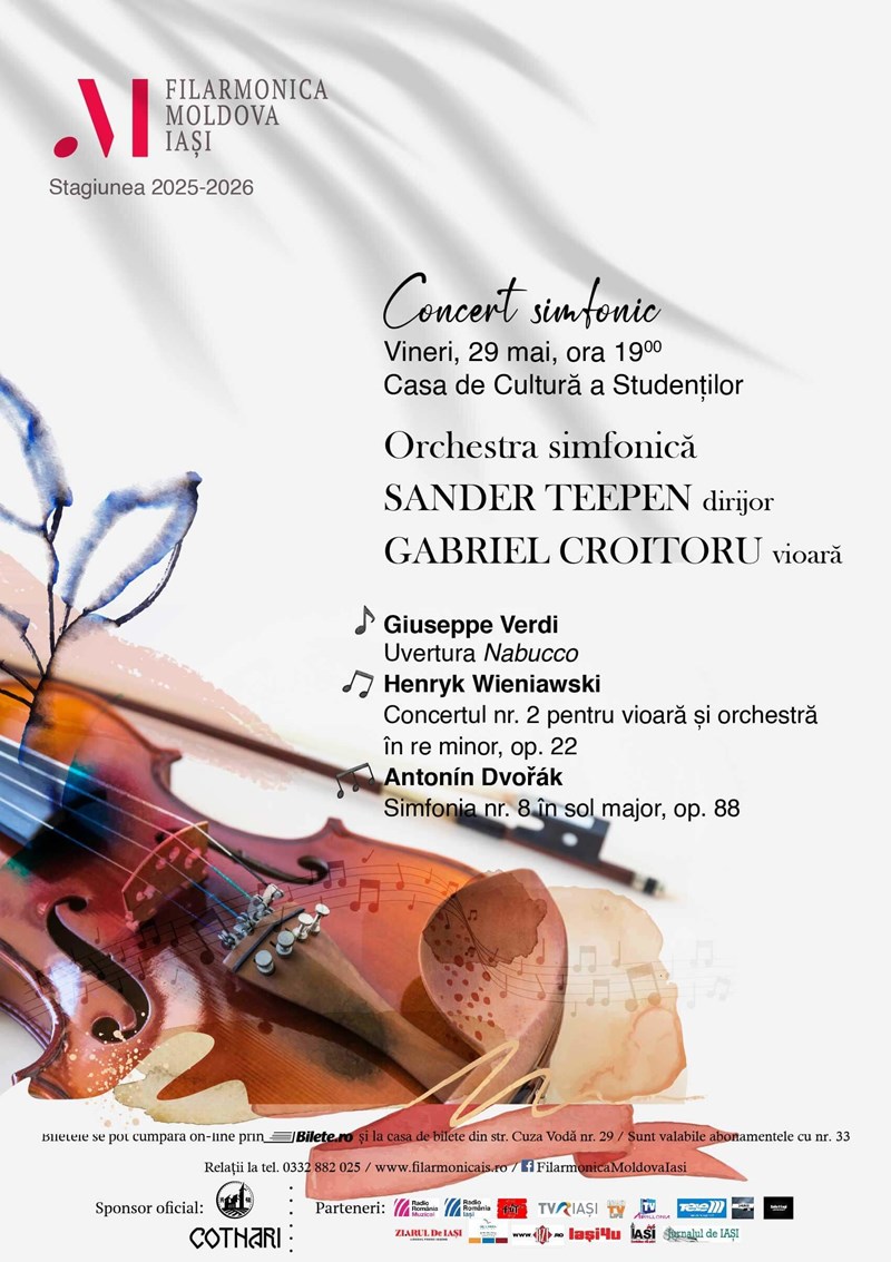 bilete Concert simfonic – Verdi, Wieniawski, Dvořák