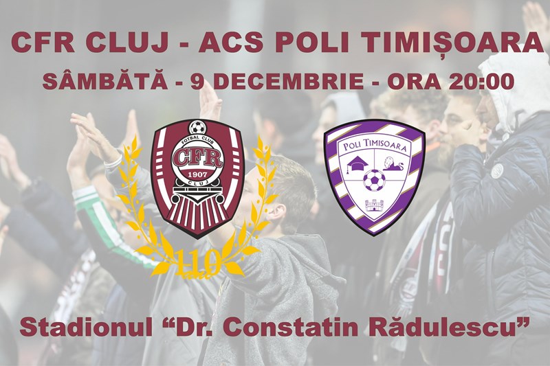 bilete CFR 1907 Cluj - ACS Poli Timisoara