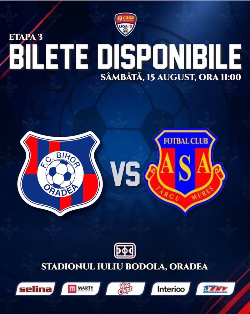 bilete FC Bihor Oradea vs ASA Tg Mures